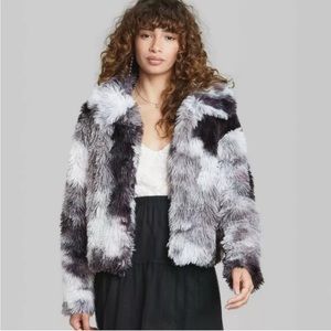 Wild Fable Tie Dye Faux Fur Jacket